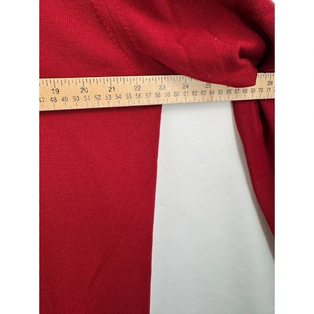 Banana Republic Sweater sz‎ L Red Extra Fine Italian Merino Wool preppy